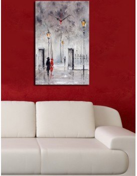 Dekorativní nástěnné hodiny Abstract šedobílé