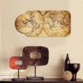 Nástěnné hodiny Mapa polokoule 68x32 cm vícebarevné