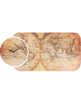 Nástěnné hodiny Mapa polokoule 68x32 cm vícebarevné