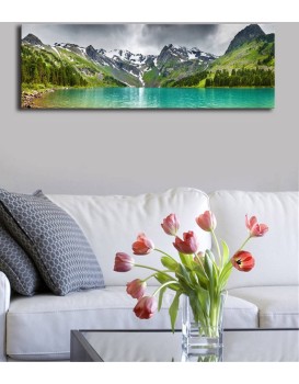 Obraz s LED osvětlením JEZERO V HORÁCH 5 30 x 90 cm