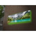 Obraz s LED osvětlením JEZERO V HORÁCH 5 30 x 90 cm