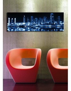 Obraz s LED osvětlením NOČNÍ MRAKODRAPY 6 30 x 90 cm