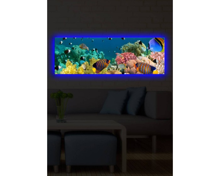 Obraz s led osvětlením Shining Sea 90x30 cm
