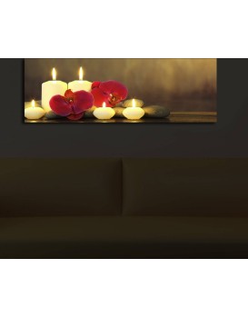Obraz s led osvětlením Svíčky 90x30 cm