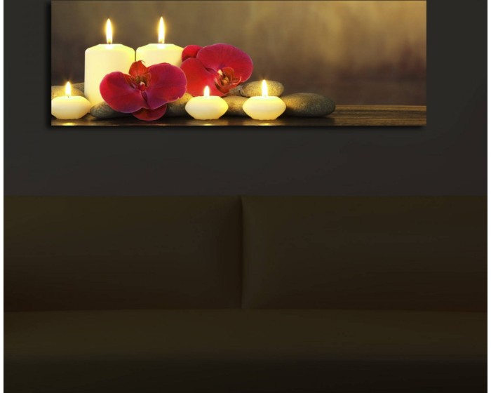 Obraz s led osvětlením Svíčky 90x30 cm