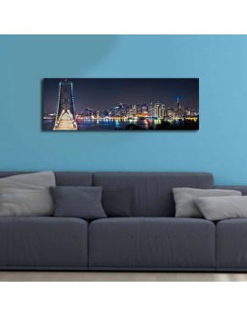 Obraz s LED osvětlením NOČNÍ MĚSTO 37 30 x 90 cm