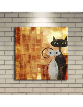 Obraz s LED osvětlením DVĚ KOČKY 17 40 x 40 cm