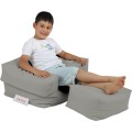 Dětský sedací vak Poufy s taburetem 65 cm šedý
