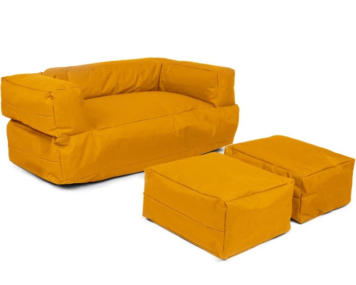 Dětský sedací vak Poufy s taburety 100 cm oranžový