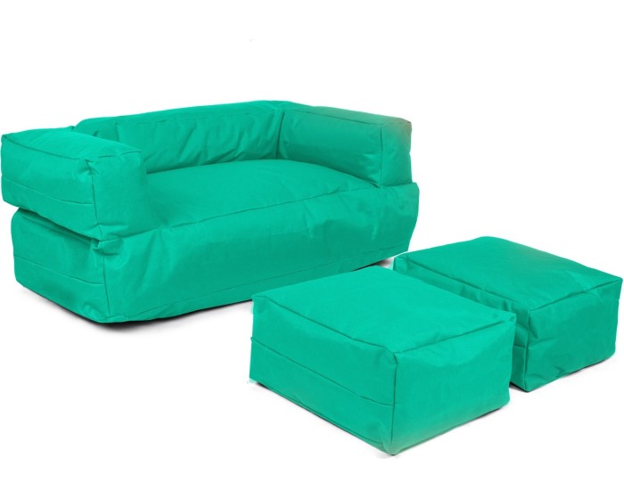Dětský sedací vak Poufy s taburety 100 cm tyrkysový