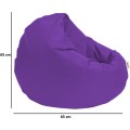 Zahradní sedací vak Lyzi 100x20 cm/ 65x65 cm fialový