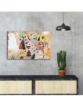 Obraz KARNEVAL HARLEKÝNŮ od J. MIRÓ 45x70 cm