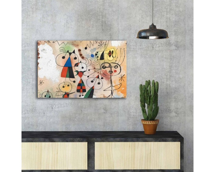 Obraz KARNEVAL HARLEKÝNŮ od J. MIRÓ 45x70 cm