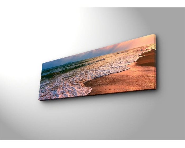 Obraz s LED osvětlením ZÁPAD SLUNCE U MOŘE 72 30 x 90 cm