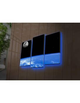 Vícedílný obraz s led osvětlením Země 66x45 cm