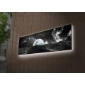 Obraz s LED osvětlením MĚSÍČNÍ KRAJINA 30 x 90 cm