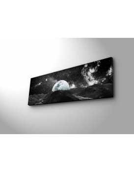 Obraz s LED osvětlením MĚSÍČNÍ KRAJINA 30 x 90 cm