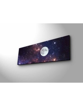 Obraz s LED osvětlením MĚSÍC NA NOČNÍM NEBI 30 x 90 cm