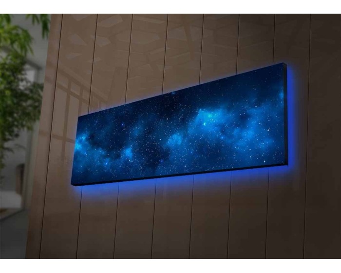 Obraz s led osvětlením Galaxie 90x30 cm
