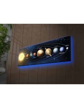 Obraz s led osvětlením Planety 90x30 cm