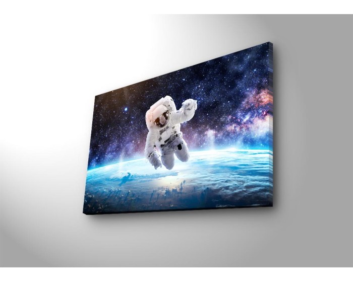 Obraz s LED osvětlením ASTRONAUT VE VESMÍRU 45 x 70 cm