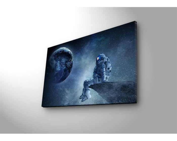 Obraz s LED osvětlením ASTRONAUT VE VESMÍRU II 45 x 70 cm