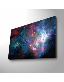 Obraz s LED osvětlením BAREVNÁ GALAXIE 45 x 70 cm