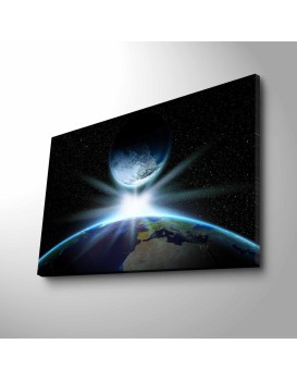Obraz s LED osvětlením SETKÁNÍ ZEMĚ A MĚSÍCE 45 x 70 cm