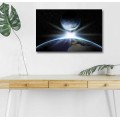 Obraz s LED osvětlením SETKÁNÍ ZEMĚ A MĚSÍCE 45 x 70 cm