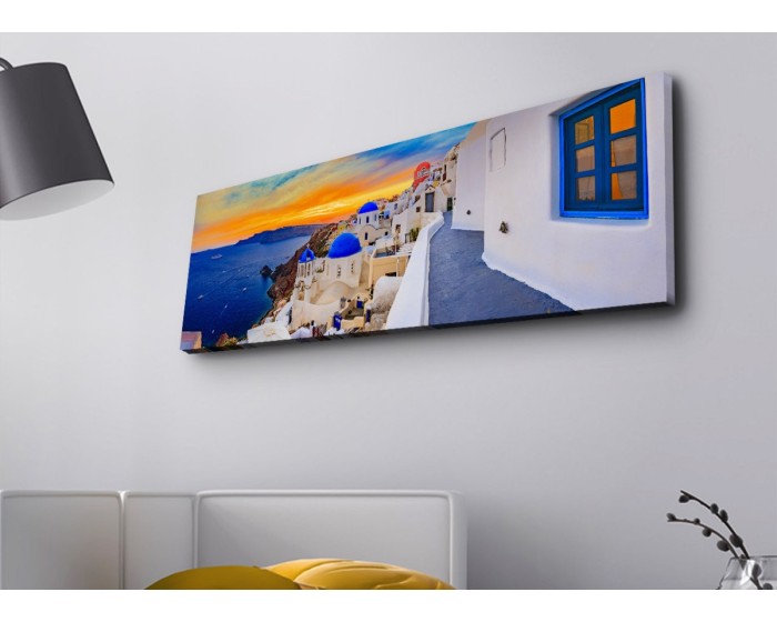Obraz s LED osvětlením SANTORINI 30 x 90 cm