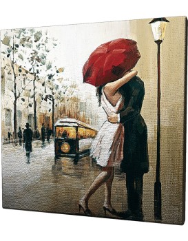Obraz na plátně Red umbrella kiss KC042 45x45 cm
