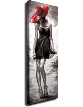 Obraz na plátně Beauty with hat PC107 30x80 cm
