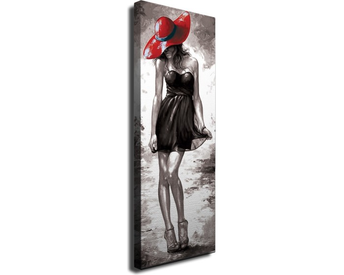 Obraz na plátně Beauty with hat PC107 30x80 cm
