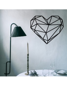 Nástěnná kovová dekorace Heart I černá