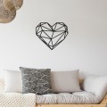Nástěnná kovová dekorace Heart I černá