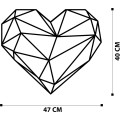 Nástěnná kovová dekorace Heart I černá