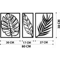 Nástěnná kovová dekorace LEAF černá