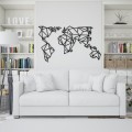 Nástěnná kovová dekorace World Map Metal Decor 4 černá