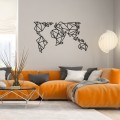 Nástěnná kovová dekorace World Map Metal Decor 4 černá