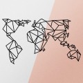 Nástěnná kovová dekorace World Map Metal Decor 4 černá