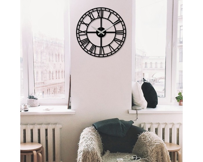 Nástěnné kovové hodiny Enzoclock S002 černé