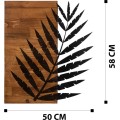 Nástěnná dřevěná dekorace LEAF 2 hnědá/černá