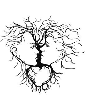 Nástěnná kovová dekorace MAN &amp; WOMAN černá