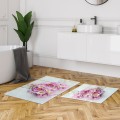 Sada 2 kusů koupelnových předložek FlowersForYou bílá/růžová