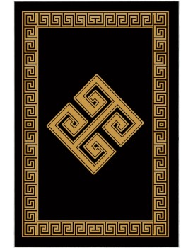 Sada 2 kusů koupelnových předložek Labyrinth zlatá/černá