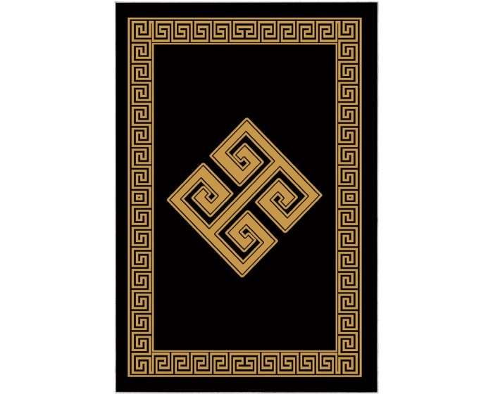 Sada 2 kusů koupelnových předložek Labyrinth zlatá/černá