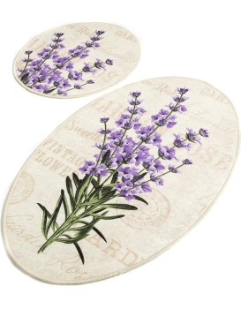 Sada 2 kusů koupelnových předložek Lavender béžová