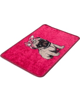 Koupelnová předložka Pug DJT 40x60 růžová