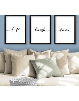 Sada obrazů Life Laugh Love 3 ks 24x29 cm