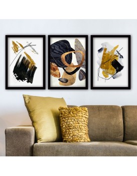 Sada obrazů Gold and Black 35x45 cm 3 ks